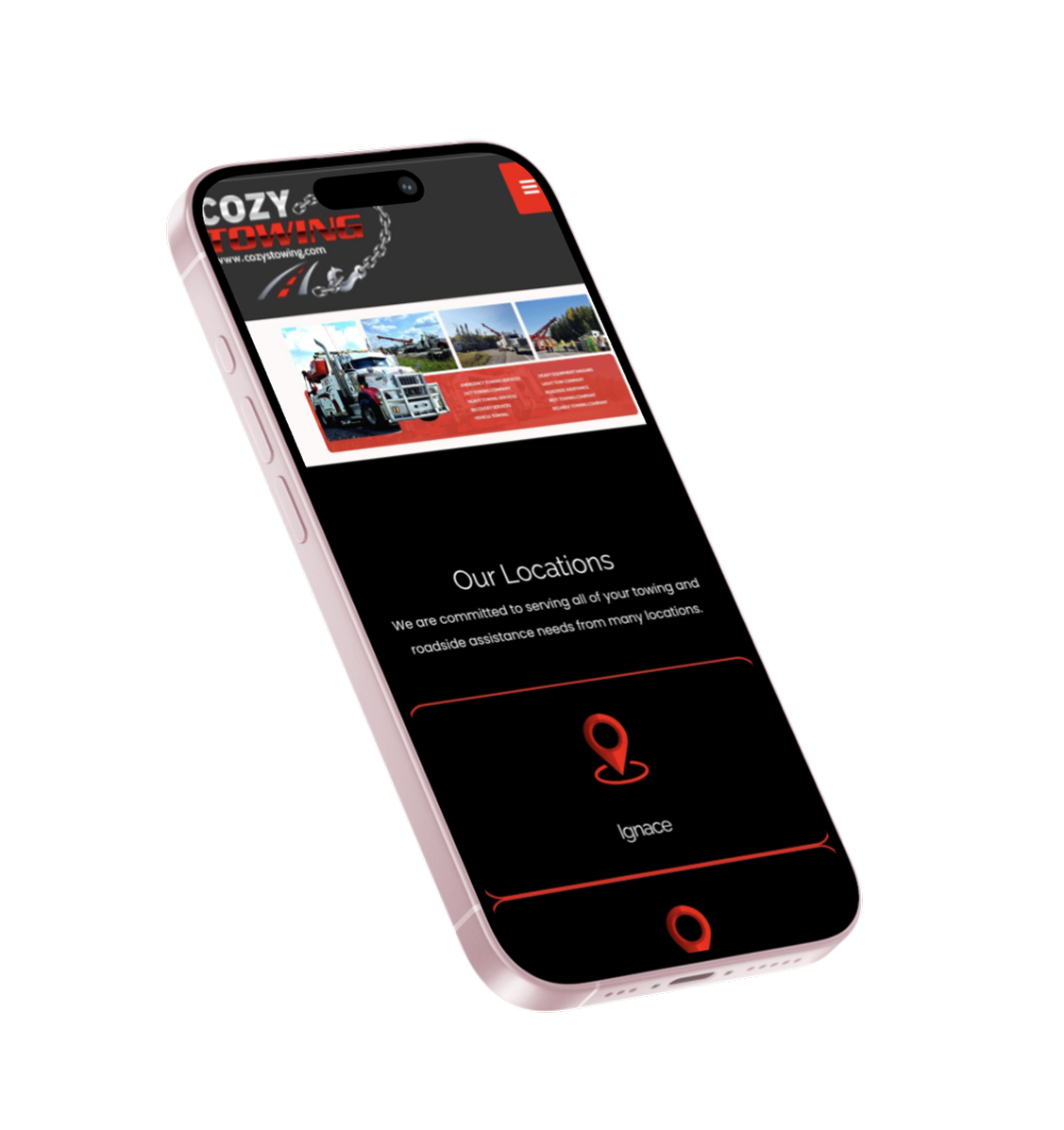 Cozy Towing - Homepage Design